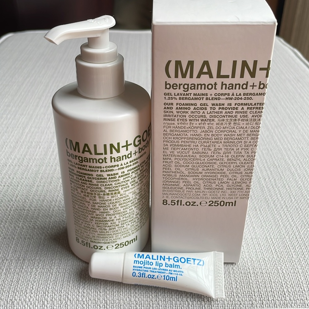 MALIN+GOETZ Bergamot Hand & Body Wash+ mojito lip balm